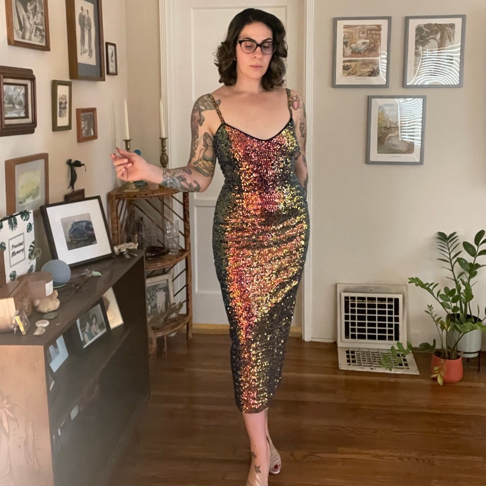 Vixen by Micheline Pitt Glitz & Glamour Scarab dress US S